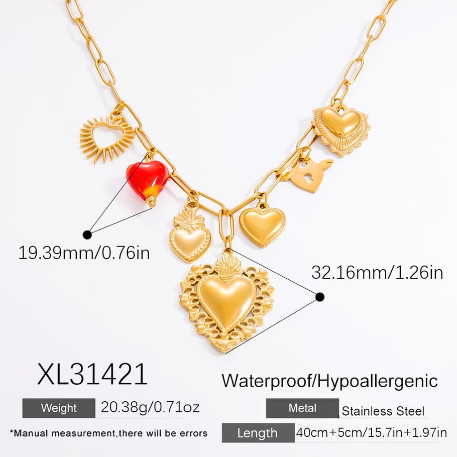 1 Piece Romantic Series Elegant Heart Stainless Steel 18K Gold Color Plated Artificial Pearl Women's Pendant Necklaces Picture2