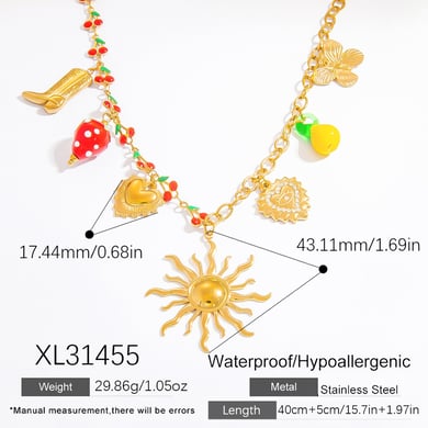 1 Stück Luxuriöse Serie Sweet Heart Edelstahl 18 Karat vergoldet Strass Damen Anhänger Halsketten h5 Bild2