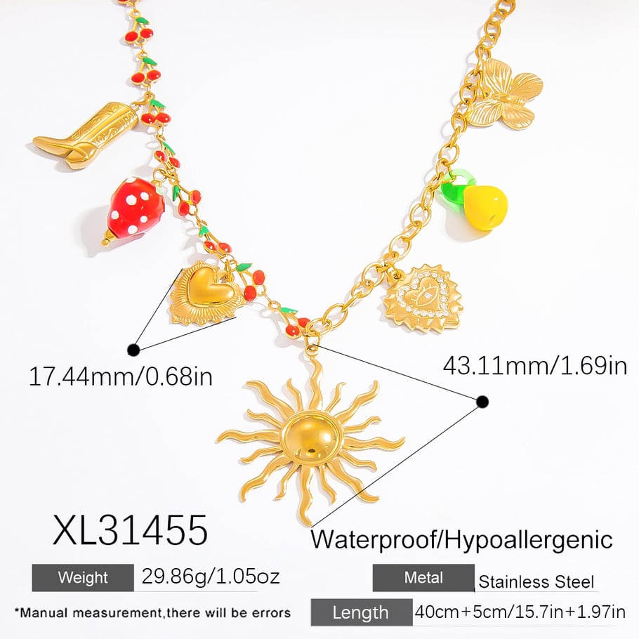 1 Stück Luxuriöse Serie Sweet Heart Edelstahl 18 Karat vergoldet Strass Damen Anhänger Halsketten Bild2