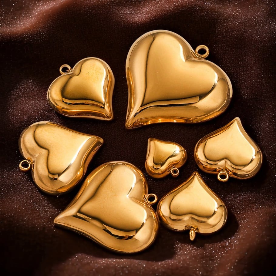 1 Paar Damen-Anhänger aus Edelstahl der Romantischen Serie Sweet Heart Bild2