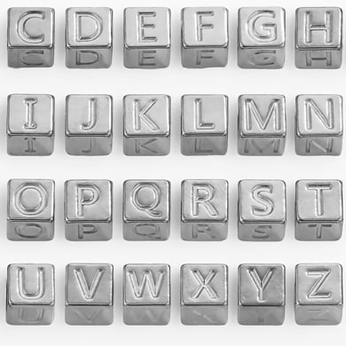 1 par de colgantes unisex de acero inoxidable con letras simples de la serie Simple h5 Imagen2