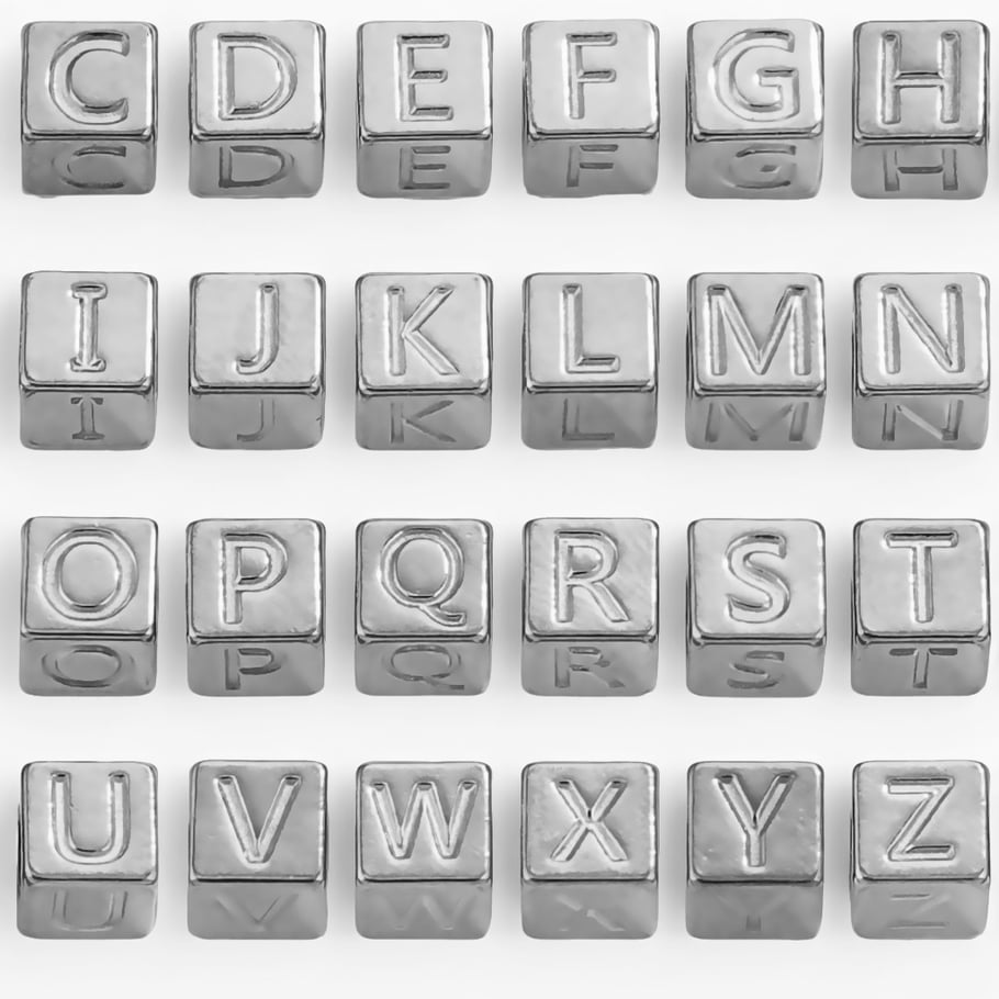 1 par de colgantes unisex de acero inoxidable con letras simples de la serie Simple Imagen2