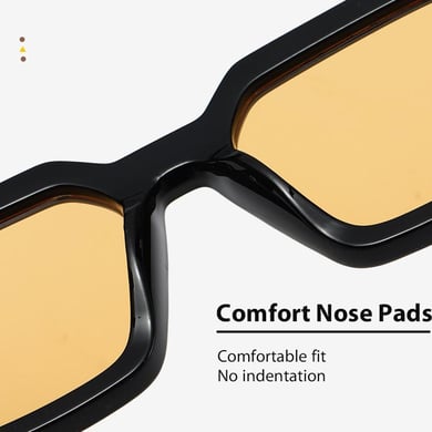 1 Pair Simple Series Daily Geometric Hawksbill Color Resin Rectangular Women's Sunglasses h5 Picture4