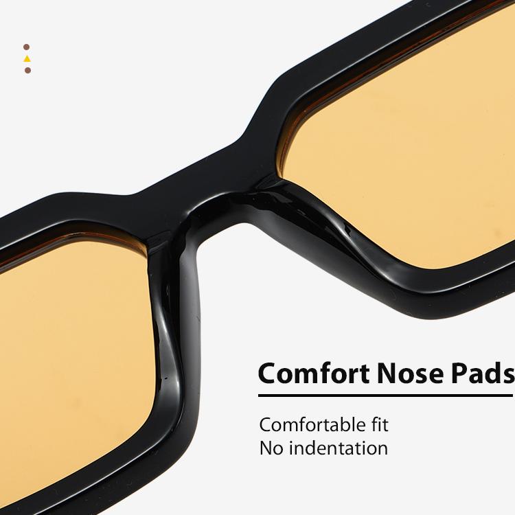 1 Pair Simple Series Daily Geometric Hawksbill Color Resin Rectangular Women's Sunglasses Picture4