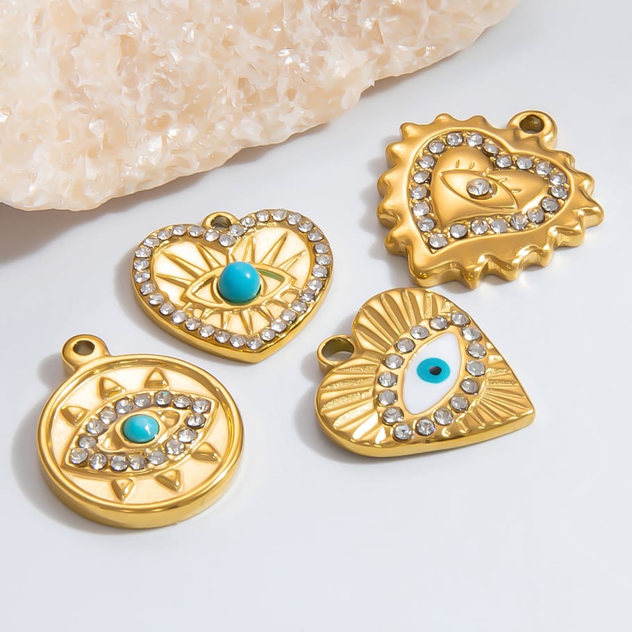 1 Piece Classic Series Retro Eye Stainless Steel Gold Color DIY Women's Pendants Picture2