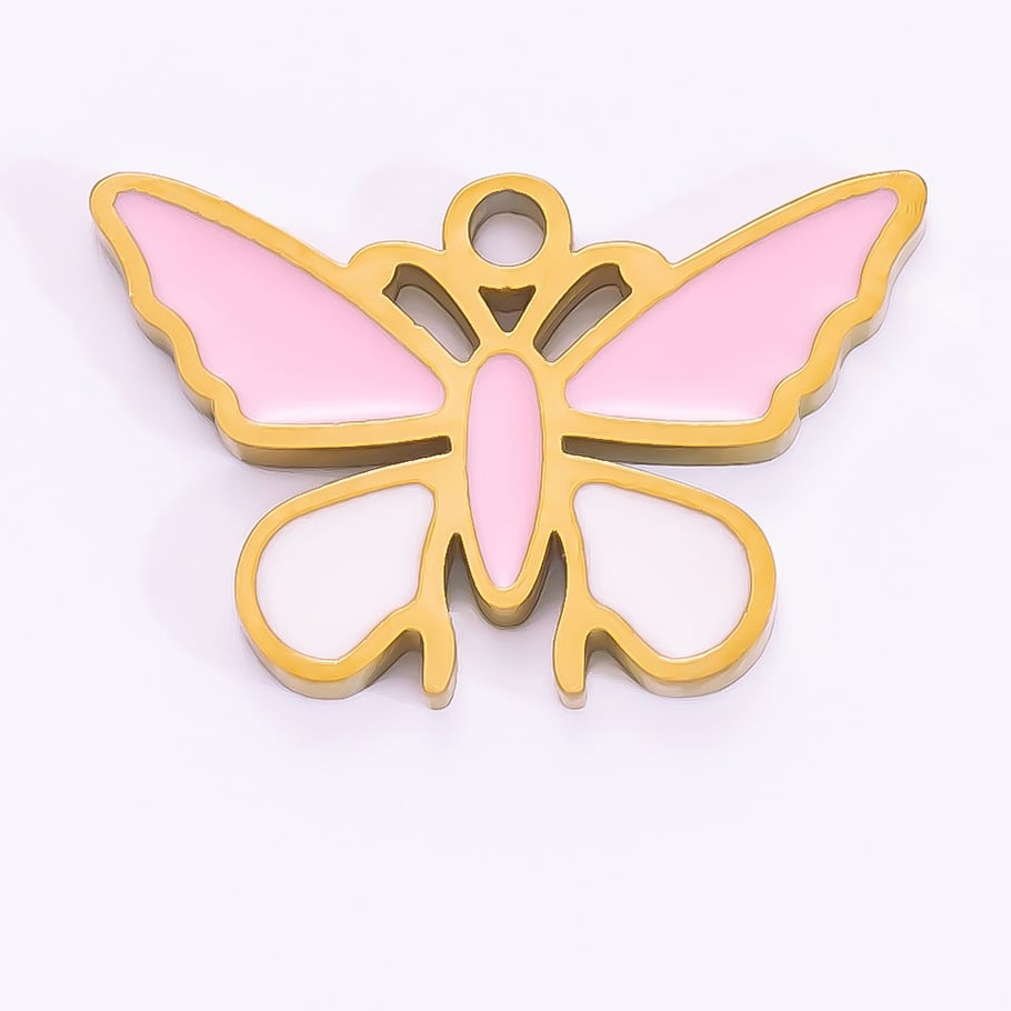 1 Paar Anhänger „Romantic Series Sweet Heart“ aus Edelstahl mit 18 Karat Vergoldung für Damen Bild2