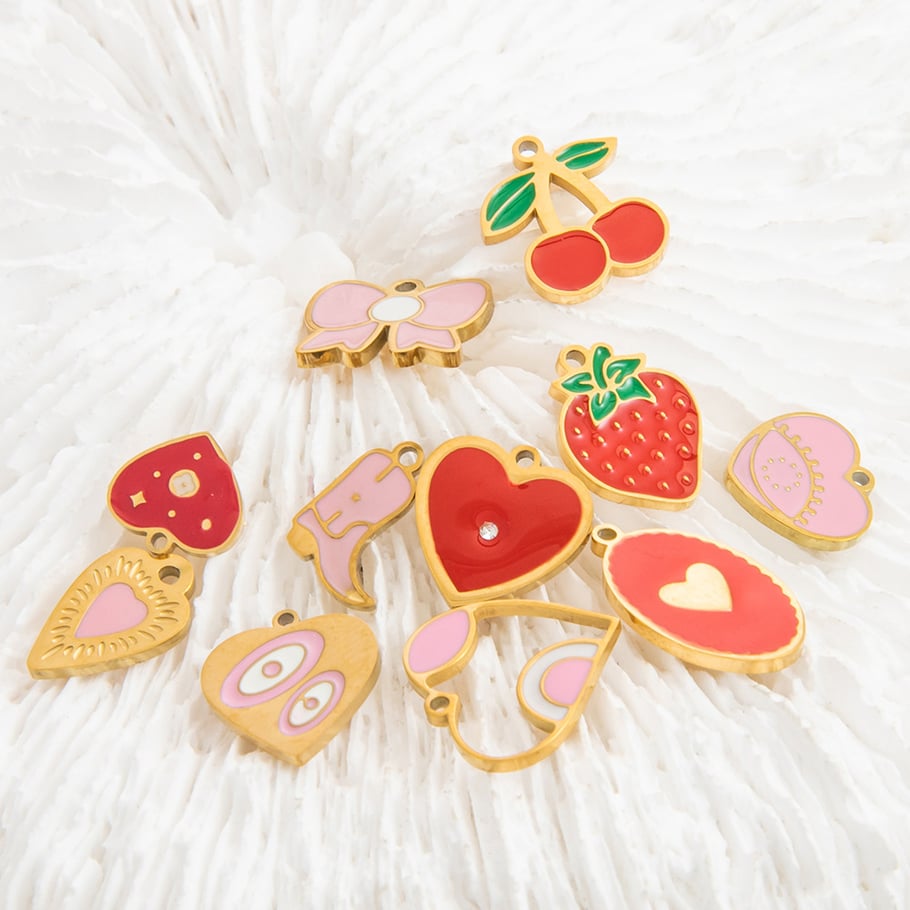 1 Paar Anhänger aus Edelstahl mit 18 Karat Goldbeschichtung für Damen aus der Romantischen Serie „Sweet Plant“ Bild2