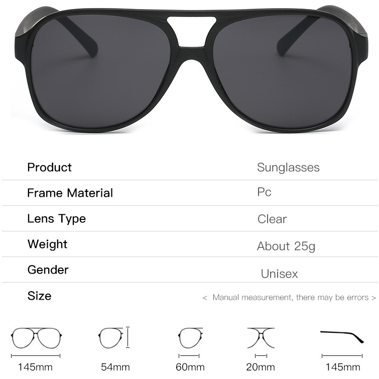 1 Paar Simple Series Alltags-Sonnenbrille aus einfarbigem Kunststoff für Damen Bild3