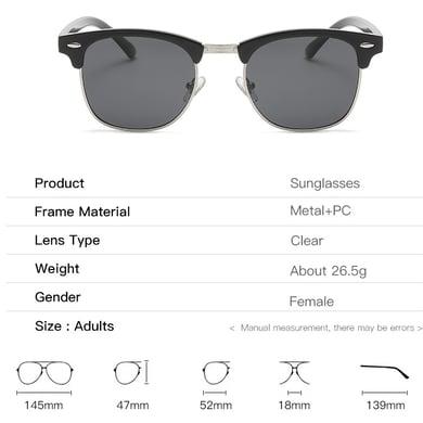 1 Pair Simple Series Daily Solid Color Plastic Women Sunglasses h5 Picture3