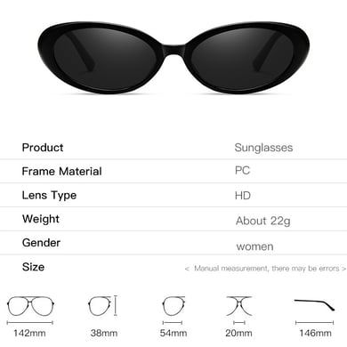 1 par de gafas de sol ovaladas de moda para mujer, de estilo diario, elegantes y de color h5 Imagen3