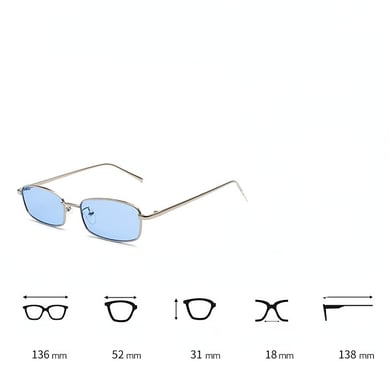 1 pair of fashionable and sweet solid - colored metal - spliced women's sunglasses h5 Picture2