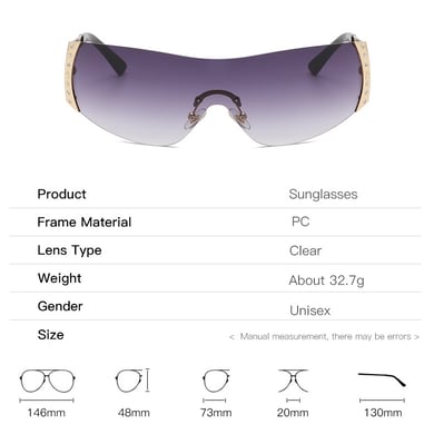 1 pair of fashionable women's sunglasses made of metal material h5 Picture3