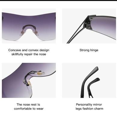 1 pair of fashionable women's sunglasses made of metal material h5 Picture5