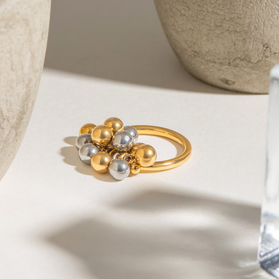 1 paar simple series  style line edelstahl 18 karat vergoldet damen einzelringe Bild2