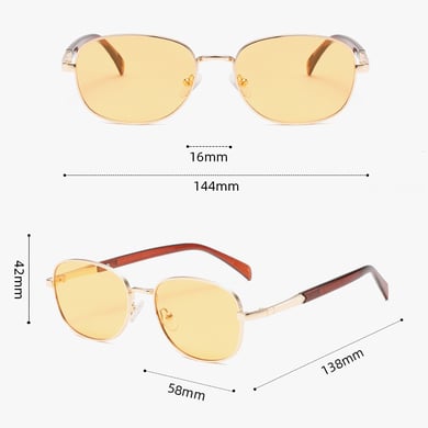 1 Pair Simple Series Daily Solid Color Alloy Women Sunglasses h5 Picture2