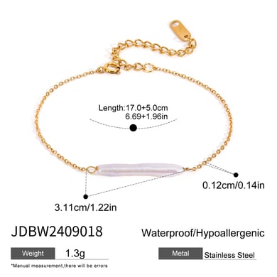 1 Stück Klassische Serie Elegante runde Edelstahl 18K vergoldete Damen-Charm-Armbänder h5 Bild2