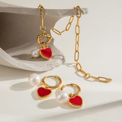 1 Stück Romantische Serie Elegante Herz Edelstahl 18 Karat vergoldet Frauen Anhänger Halsketten h5 Bild2