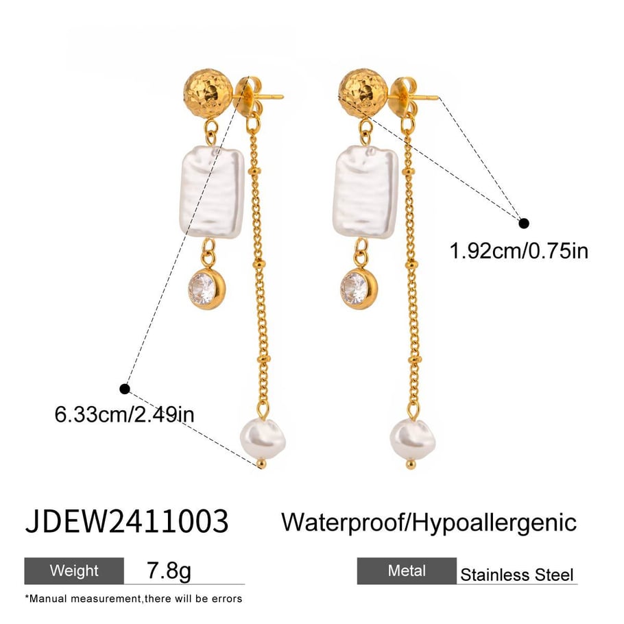 1 Pair Stylish Series Exquisite Dangled Tassels Stainless Steel Gold Color Women's Drop Earrings Picture2