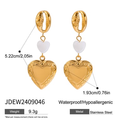 1 Pair Romantic Series Elegant Coffee Bean Stainless Steel Gold Color Women's DIY Drop Earrings h5 Picture2