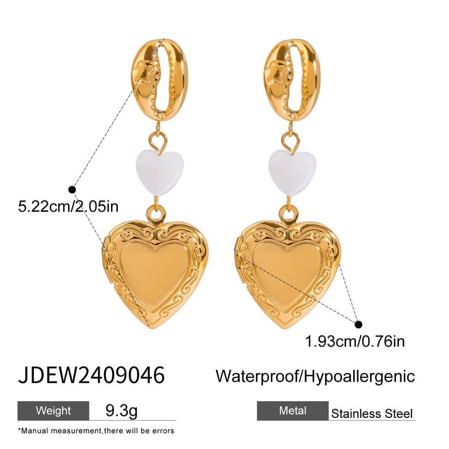 1 Pair Romantic Series Elegant Coffee Bean Stainless Steel Gold Color Women's DIY Drop Earrings Picture2