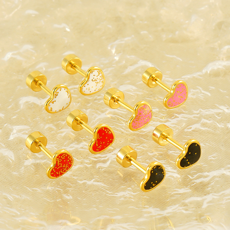 1 Pair Simple Series Cute Heart Women's Stud Earrings h5Picture2