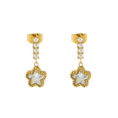 1 Pair Star Pearl Decorated Classic Daily Women's Pendant Earrings h5 Picture2