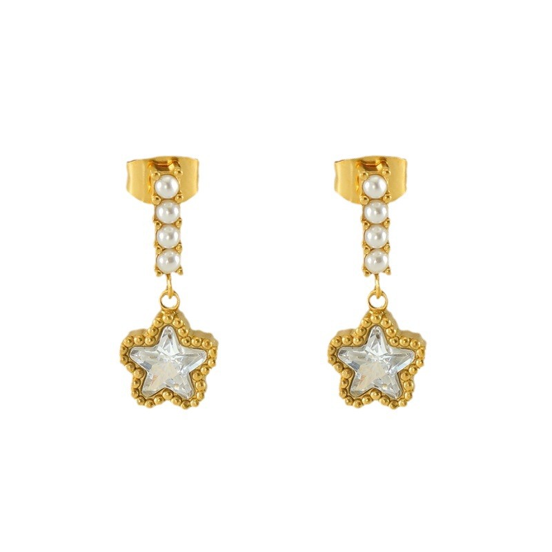1 Pair Star Pearl Decorated Classic Daily Women's Pendant Earrings Picture2