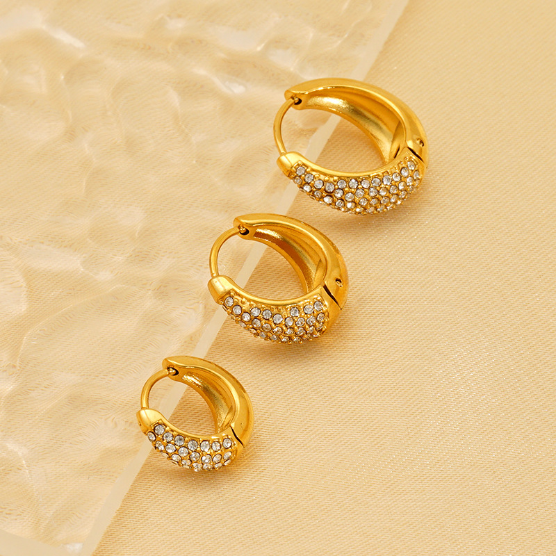 1 Paar Creolen aus der Simple Series Daily aus Titanstahl mit 18 Karat Vergoldung für Damen Bild2