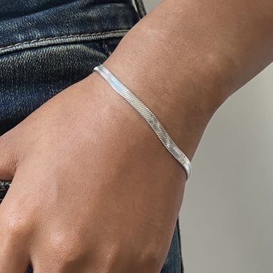 1 Stück Simple Series Tägliche geometrische Edelstahl-Kettenarmbänder für Damen h5 Bild2