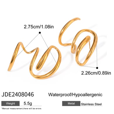 1 Pair Simple Series Simple line Stainless Steel 18K Gold Plated Women Stud Earrings h5 