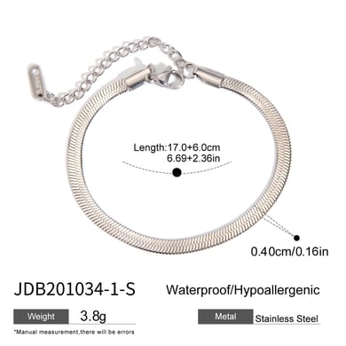 1 Stück Simple Series Tägliche geometrische Edelstahl-Kettenarmbänder für Damen h5 