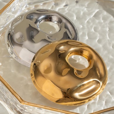 1 Pair Simple Series Simple Solid Color Stainless Steel 18K Gold Plated Women Brooches h5 Picture2
