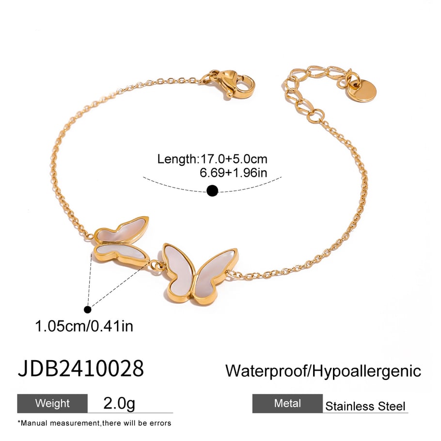1 Piece Simple Series Elegant Animal Stainless Steel 18K Gold Plated Shell Women Charm Bracelets 