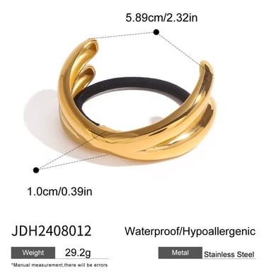 1 Paar Simple Series Casual Solid Color Edelstahl 18K vergoldet Damen Haarspangen h5 