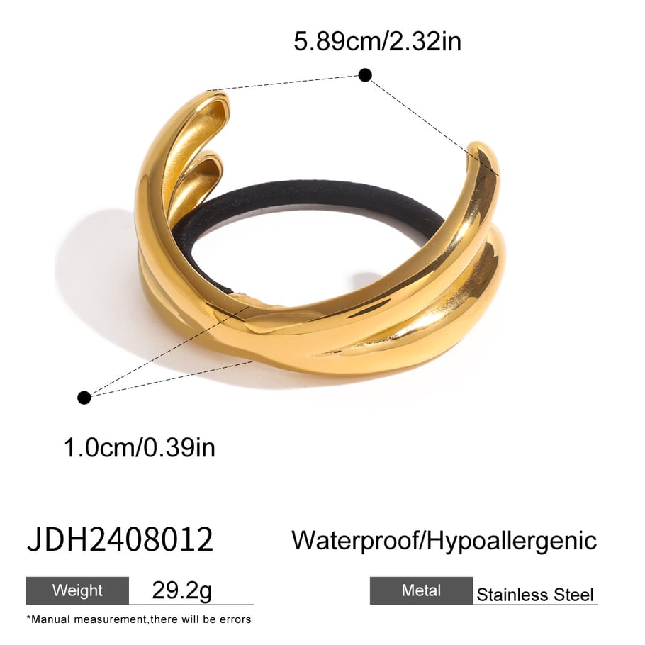 1 Paar Simple Series Casual Solid Color Edelstahl 18K vergoldet Damen Haarspangen 
