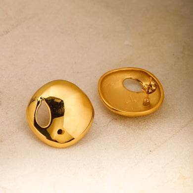 1 Pair Simple Series Casual Geometric Stainless Steel 18K Gold Plated Women Stud Earrings h5 Picture2