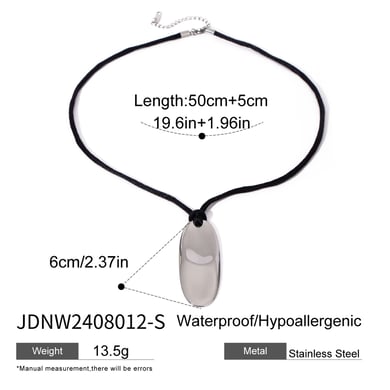 1 Piece Simple Series Daily Solid Color Stainless Steel Women Pendant necklaces h5 