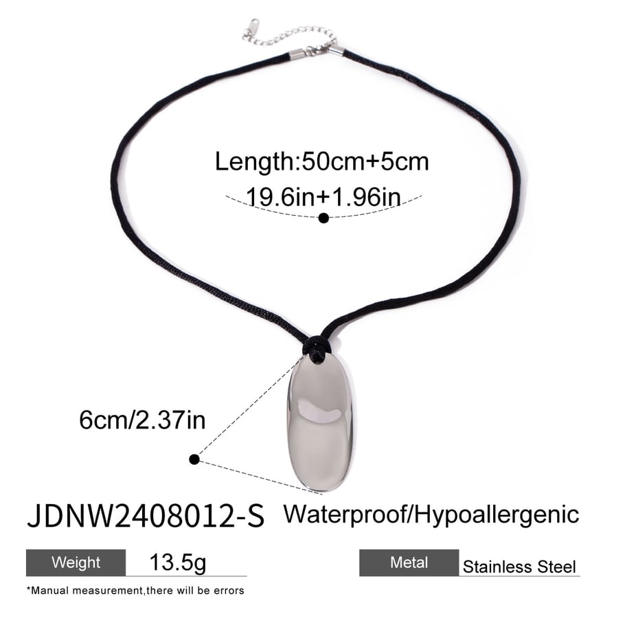 1 Piece Simple Series Daily Solid Color Stainless Steel Women Pendant necklaces 