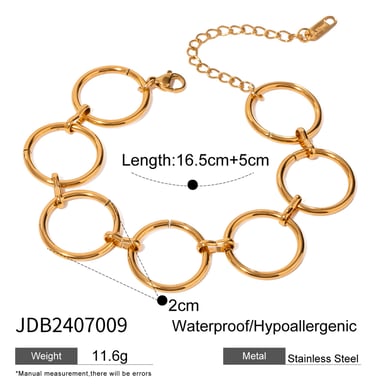 1 Pair Simple Fashionable Style Annular Stainless Steel 18K Gold Plated Women's Earrings set h5 
