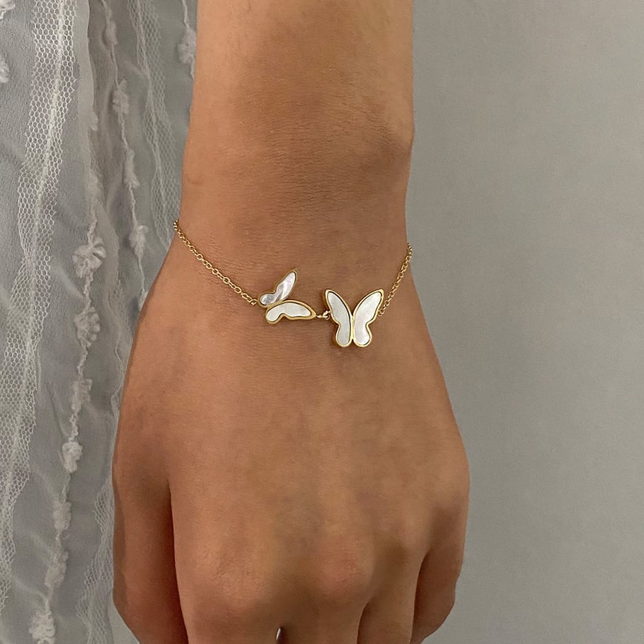 1 Piece Simple Series Elegant Animal Stainless Steel 18K Gold Plated Shell Women Charm Bracelets Picture2