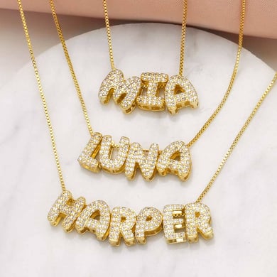 1 pieza de colgantes deslumbrantes de cobre con la letra M de la serie de moda para mujer h5 Imagen4