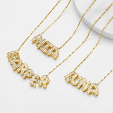 1 pieza de colgantes deslumbrantes de cobre con la letra M de la serie de moda para mujer h5 Imagen2