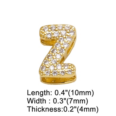 1 Paar einfache Serie Casual Letter Kupfer Gold Farbe plattiert Zirkon Damen Anhänger h5 
