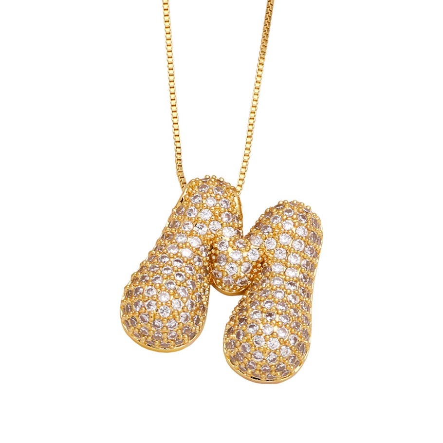 1 pieza exquisita serie todo-fósforo letra M magníficos collares colgantes de cobre para mujer 