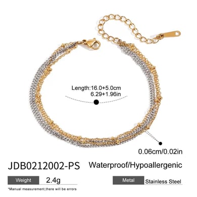 1 Stück Simple Series Klassische ringförmige Edelstahl-Kettenarmbänder für Damen, vergoldet h5 