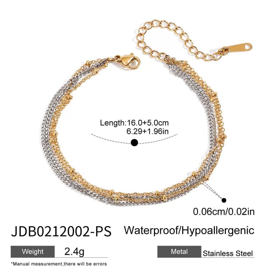 1 Stück Simple Series Klassische ringförmige Edelstahl-Kettenarmbänder für Damen, vergoldet 