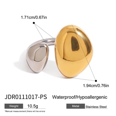 1 Pair Minimalist Series Drop Annular Shape Stainless Steel Gold and Silver Color Women's Single Rings h5 