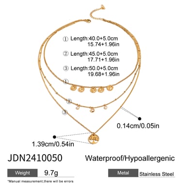 1 Piece Natural Series Elegant Tree Stainless Steel Gold Color Women's Layered Necklaces h5 