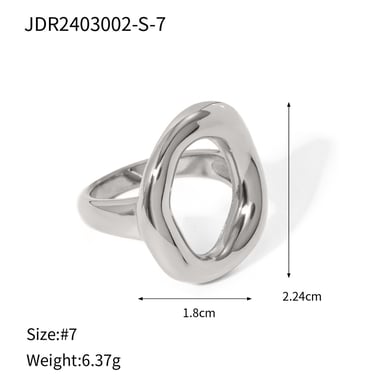 1 stück simple series  ringförmige edelstahl goldfarben plattierte damenarmreifen h5 