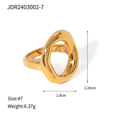 1 Stück Simple Series Europa und Amerika Ringförmige Edelstahl Goldfarben Plattierte Damenarmreifen h5 